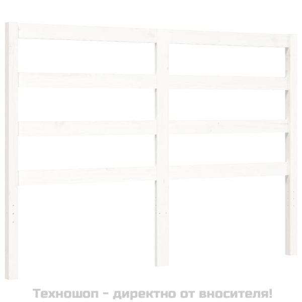 Рамка за легло без матрак, бял, 140x200 см, бор масив