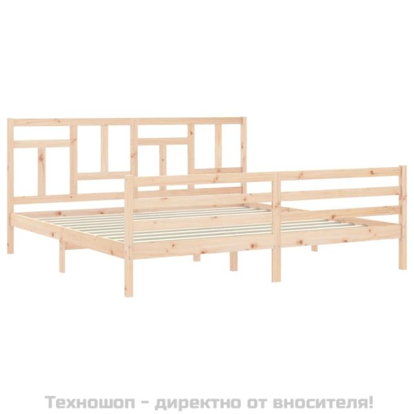 Рамка за легло с табла, 200x200 см, дърво масив