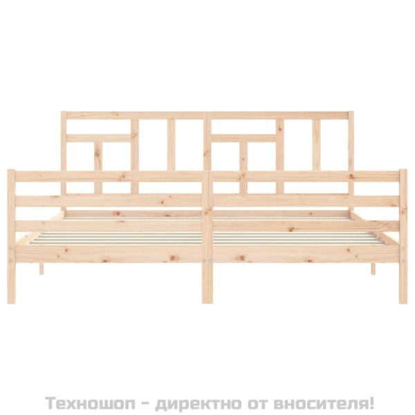 Рамка за легло с табла, 200x200 см, дърво масив