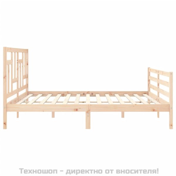 Рамка за легло с табла, 200x200 см, дърво масив