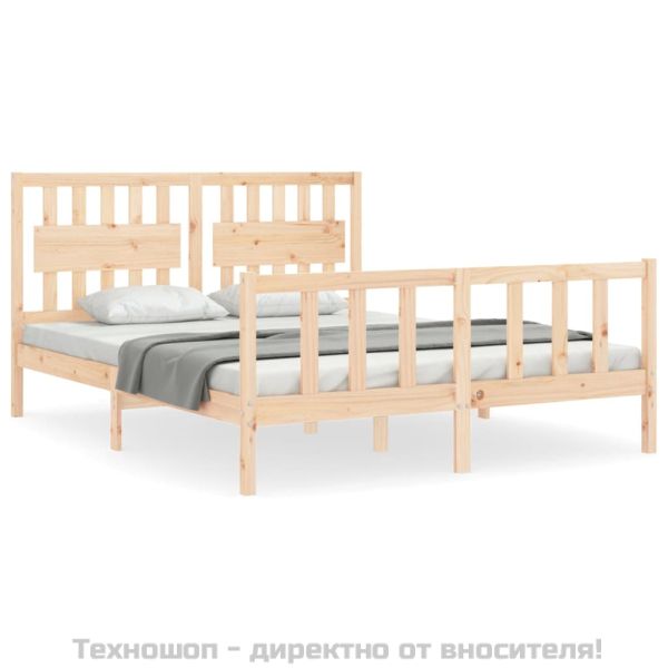 Рамка за легло с табла King Size масивно дърво