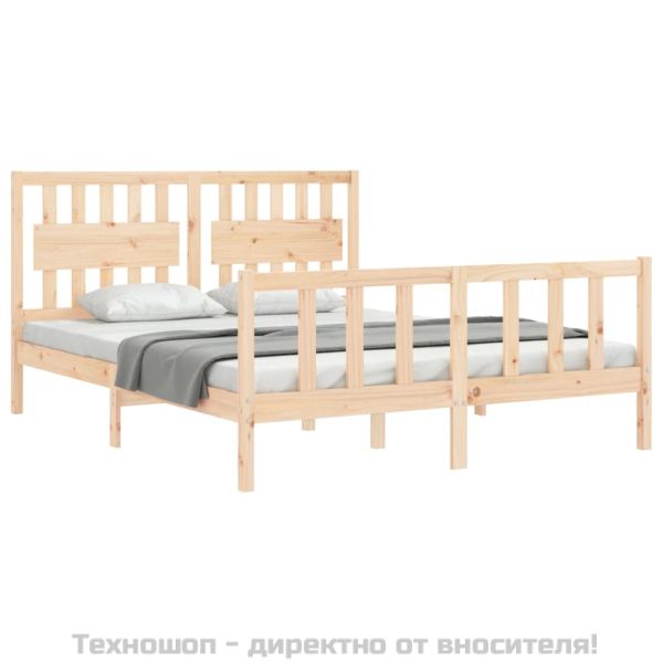 Рамка за легло с табла King Size масивно дърво