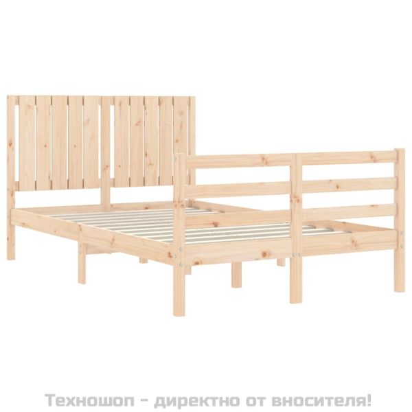 Рамка за легло с табла Small Double масивна дървесина