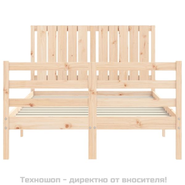 Рамка за легло с табла Small Double масивна дървесина