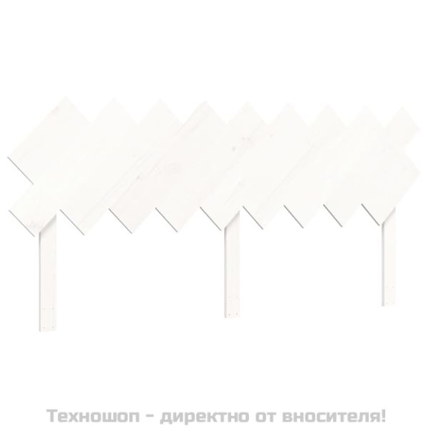 Рамка за легло с табла бяла Super King Size дърво масив