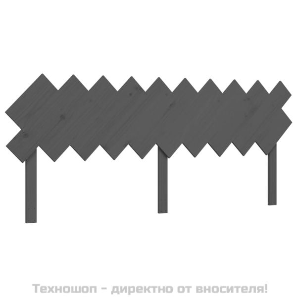 Рамка за легло с табла, сива, 200х200 см, масивно дърво