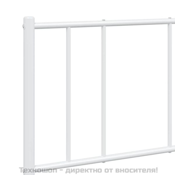 Метална рамка за легло с горна и долна табла, бяла, 120x200 см