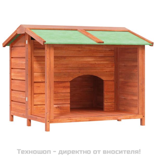 Кучешка колиба, кафява, 96x87x80,5 см, бор масив