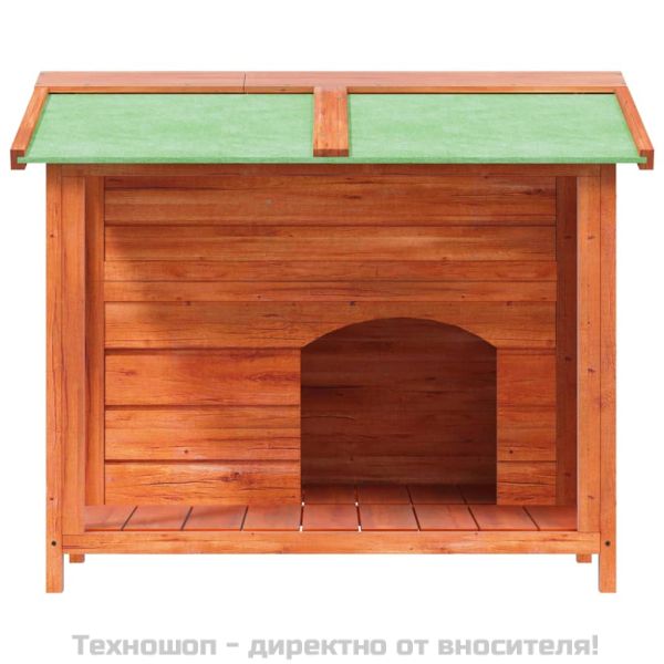 Кучешка колиба, кафява, 96x87x80,5 см, бор масив