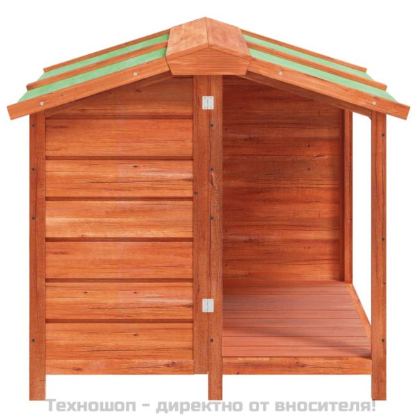 Кучешка колиба, кафява, 96x87x80,5 см, бор масив