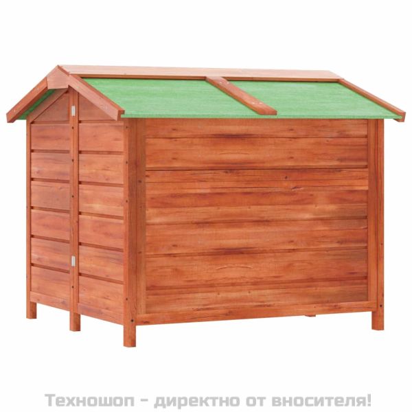 Кучешка колиба, кафява, 96x87x80,5 см, бор масив