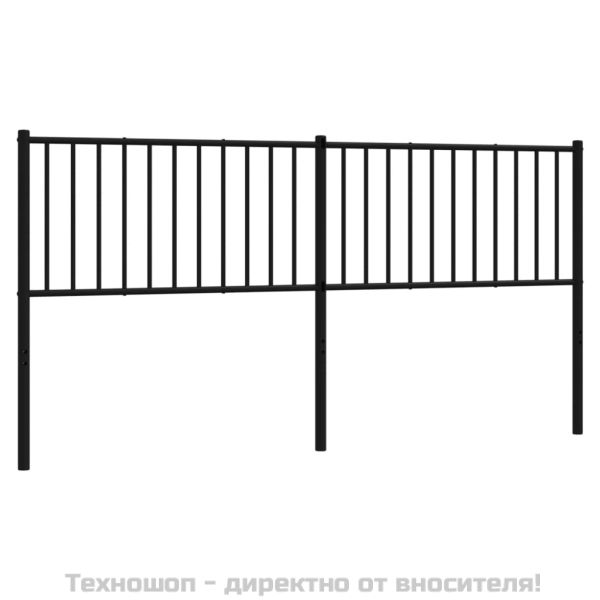 Метална табла за глава, черна, 180 см