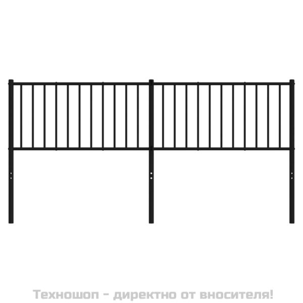 Метална табла за глава, черна, 180 см
