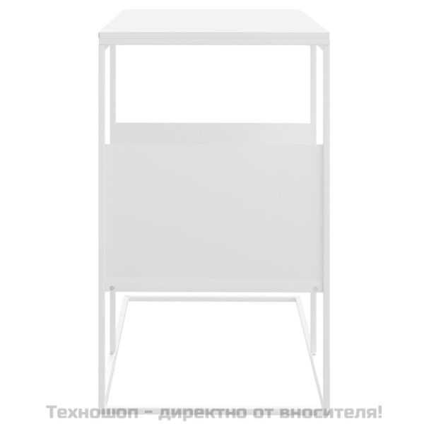 Странична маса, бяла, 55x36x59,5 см, инженерно дърво