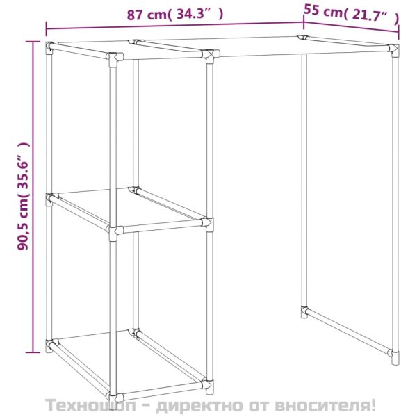 Стелаж за съхранение над пералня сив 87x55x90,5 см желязо