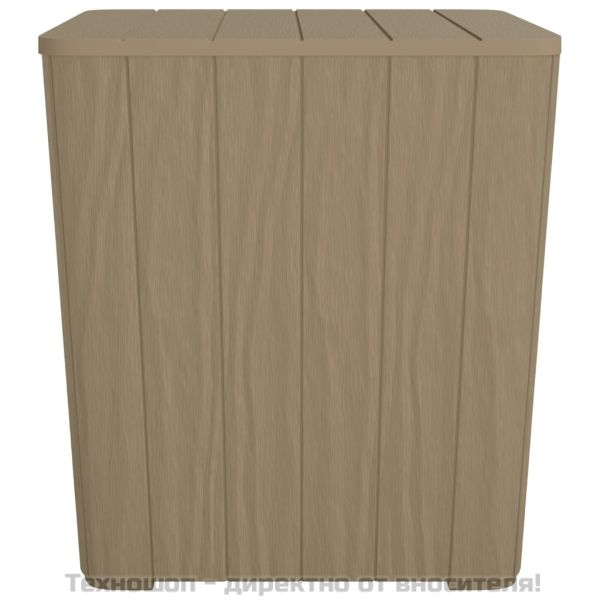 Градинска маса с подвижен капак, светлокафява, полипропилен