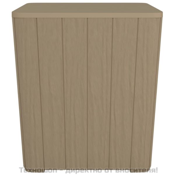 Градинска маса с подвижен капак, светлокафява, полипропилен