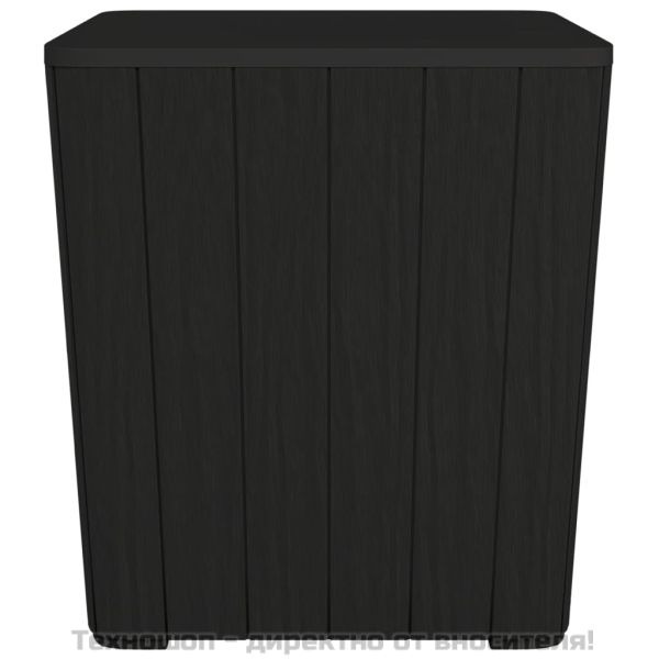 Градинска маса с подвижен капак, черна, полипропилен