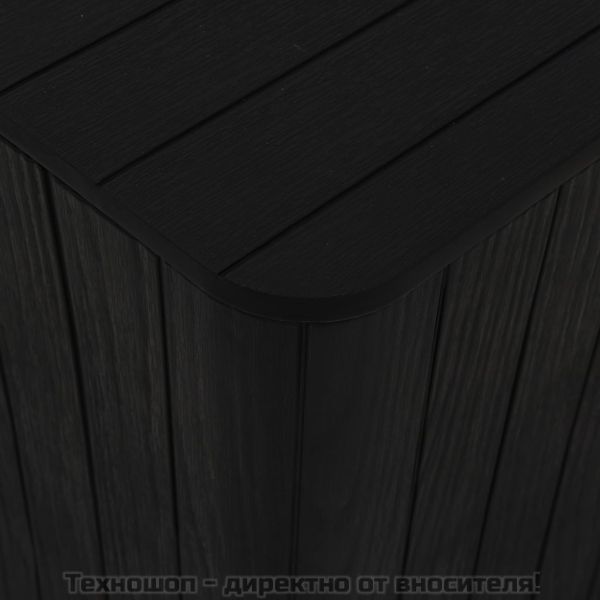 Градинска маса с подвижен капак, черна, полипропилен