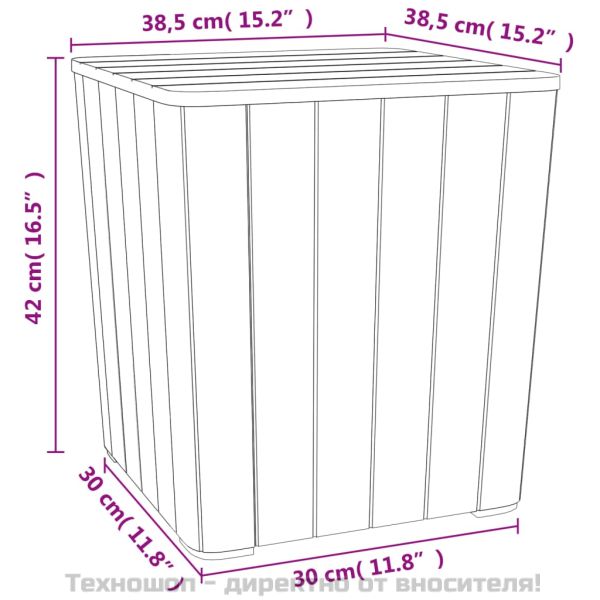 Градинска маса с подвижен капак, черна, полипропилен