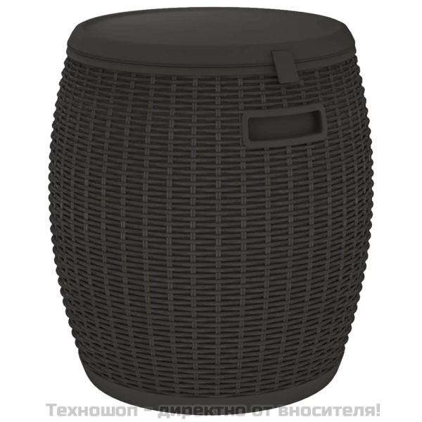 Градинска кутия за съхранение 4 в 1, черна, полипропилен