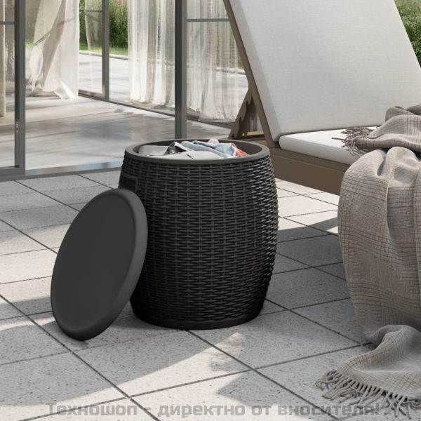 Градинска кутия за съхранение 4 в 1, черна, полипропилен