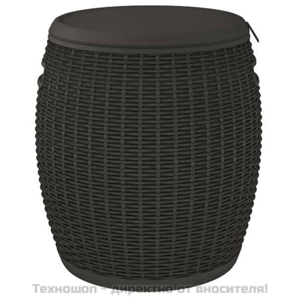 Градинска кутия за съхранение 4 в 1, черна, полипропилен