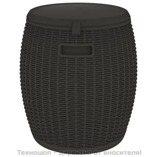 Градинска кутия за съхранение 4 в 1, черна, полипропилен