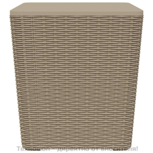 Градинска маса с подвижен капак, светлокафява, полипропилен