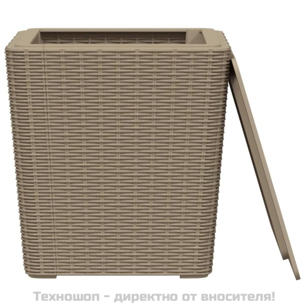 Градинска маса с подвижен капак, светлокафява, полипропилен