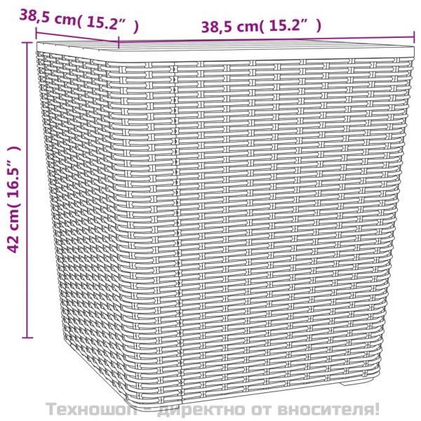Градинска маса с подвижен капак, светлокафява, полипропилен