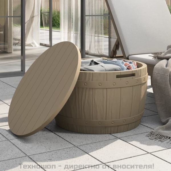 Градинска кутия за съхранение 3 в 1, светлокафява, полипропилен