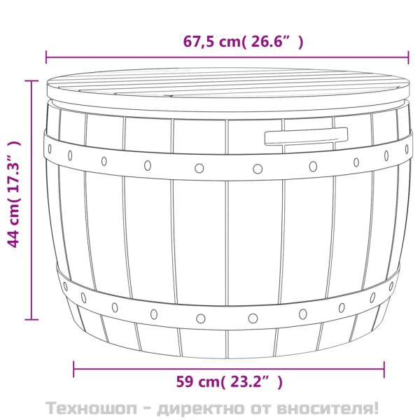 Градинска кутия за съхранение 3 в 1, светлокафява, полипропилен