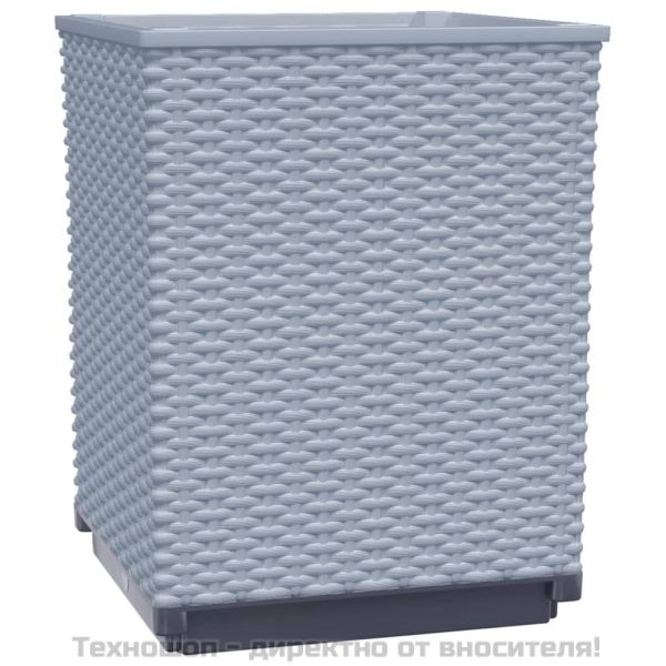 Кашпи, 2 бр, светлосиви, 30x30x37 см, полипропилен