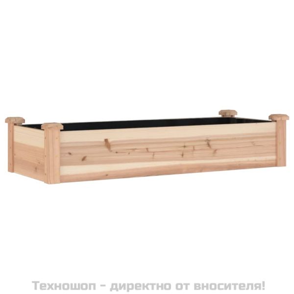 Градинско повдигнато легло с вложка 120x45x25 см масивна ела