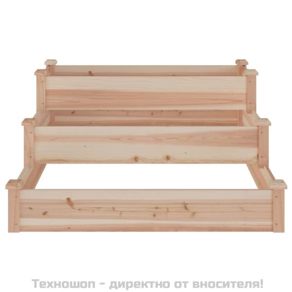 Градинско повдигнато легло, 120x120x56 см, масивна ела