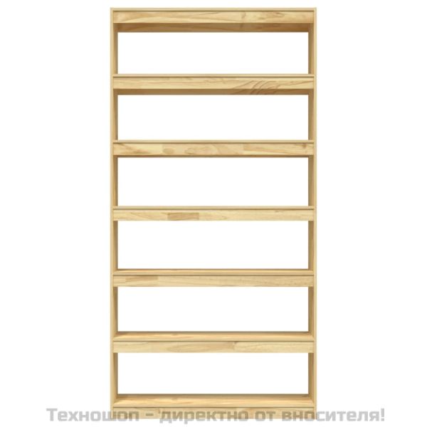 Библиотека/разделител за стая, 100x30x200 см, бор масив