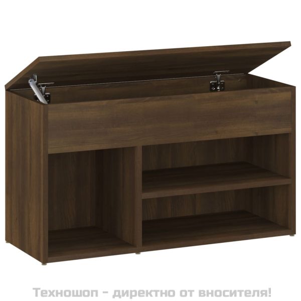 Пейка за обувки, кафяв дъб, 80x30x45 см, инженерно дърво