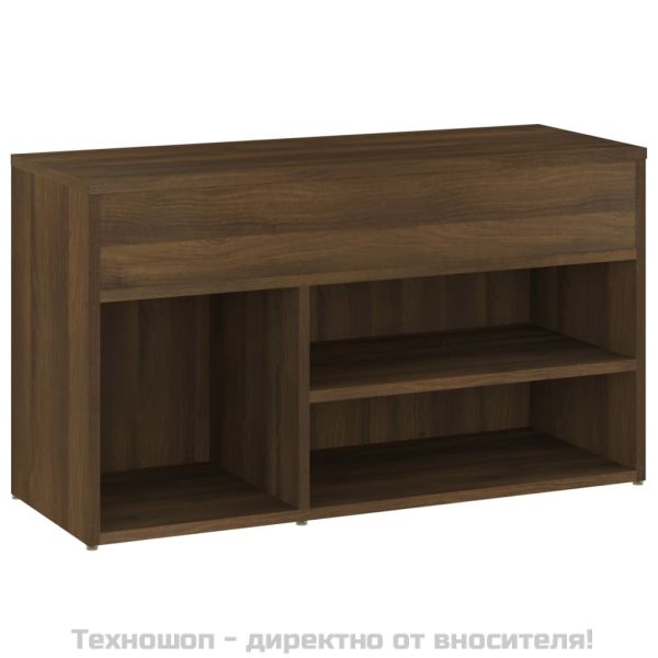 Пейка за обувки, кафяв дъб, 80x30x45 см, инженерно дърво