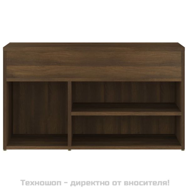 Пейка за обувки, кафяв дъб, 80x30x45 см, инженерно дърво