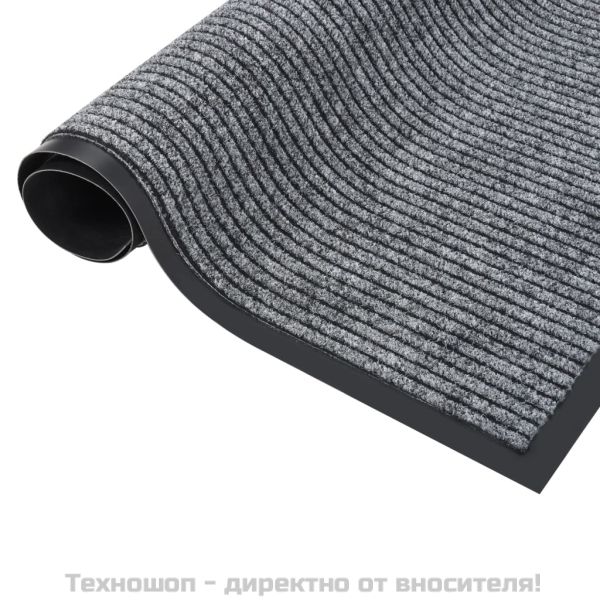 Изтривалка раирана, сива, 80х120 см