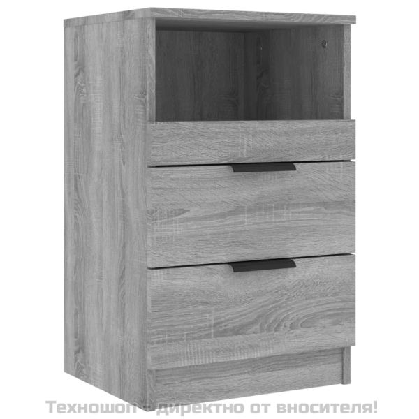 Нощно шкафче, сив сонома, инженерно дърво