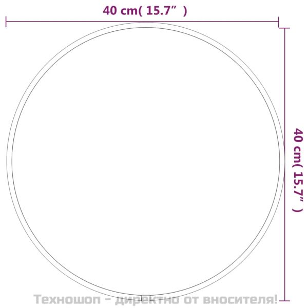 Стенно огледало черно Ø 40 см кръгло