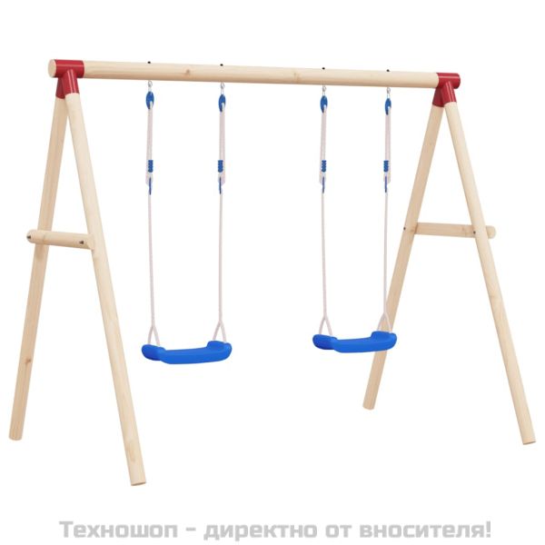 Детски люлки с въжета, 2 бр, сини, 37x15 см, полиетилен