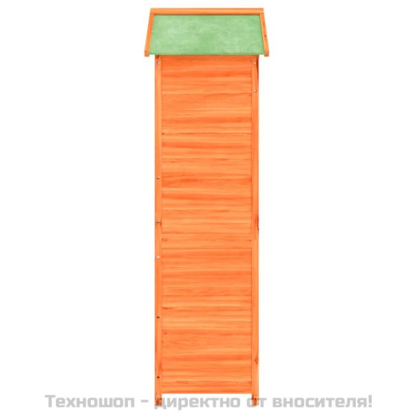 Градинска барака за инструменти кафяв 120x53,5x170 см бор масив