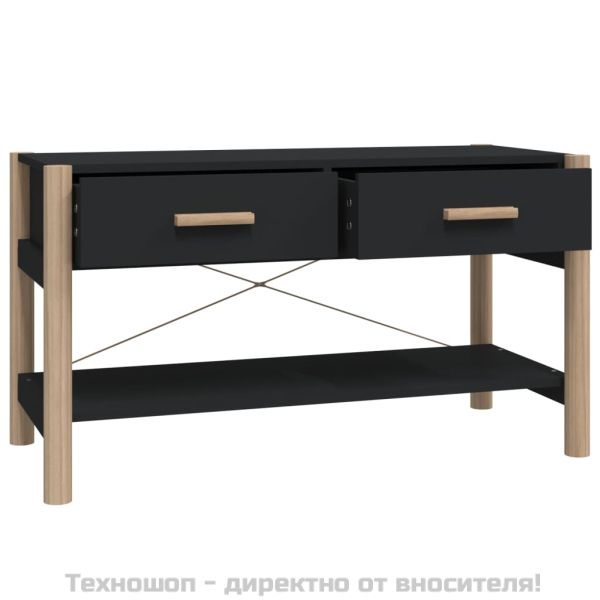 ТВ шкаф, черен, 82x38x45 см, инженерно дърво