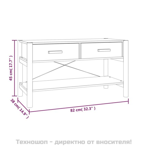 ТВ шкаф, черен, 82x38x45 см, инженерно дърво