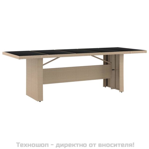 Градински комплект с възглавници, 11 части, бежов полиратан