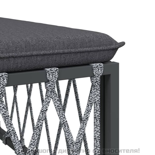 Градински комплект от 2 части с възглавници антрацит стомана