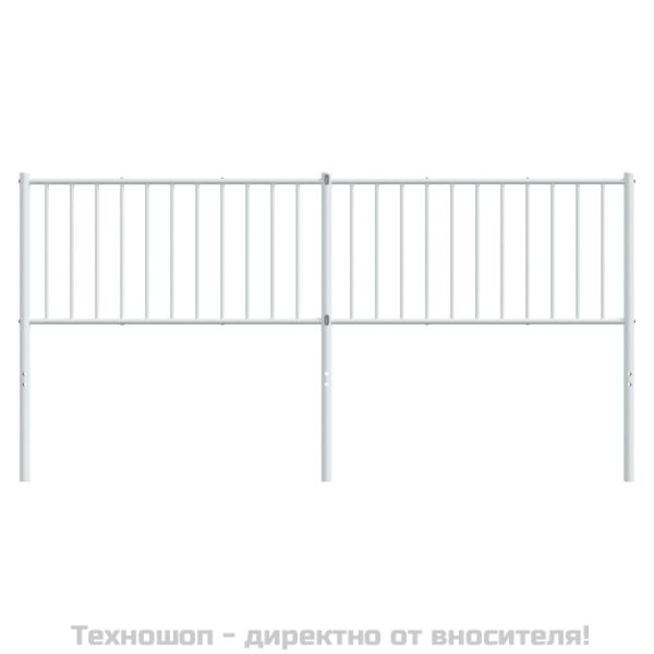 Метална табла за глава, бяла, 180 см